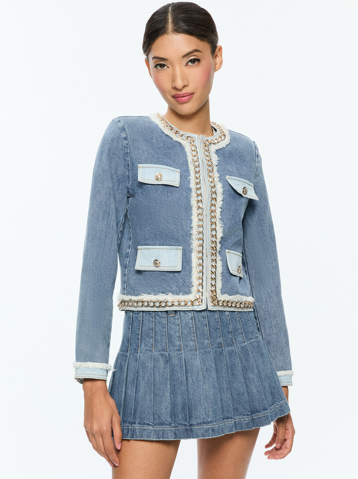 LANDON DENIM JACKET | Alice + Olivia