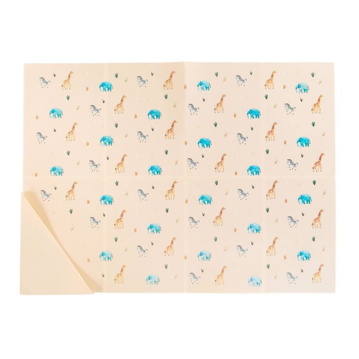 Austin Baby Collection Silicone Foldable Placemat - Safari Warm Cream | Target