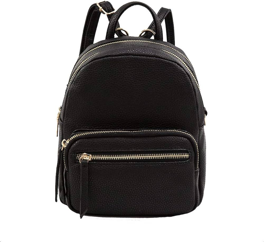 EMPERIA Klara Small Faux Leather Mini Backpack Casual Daypack 3 Way Carry Lightweight Rucksack Co... | Amazon (US)
