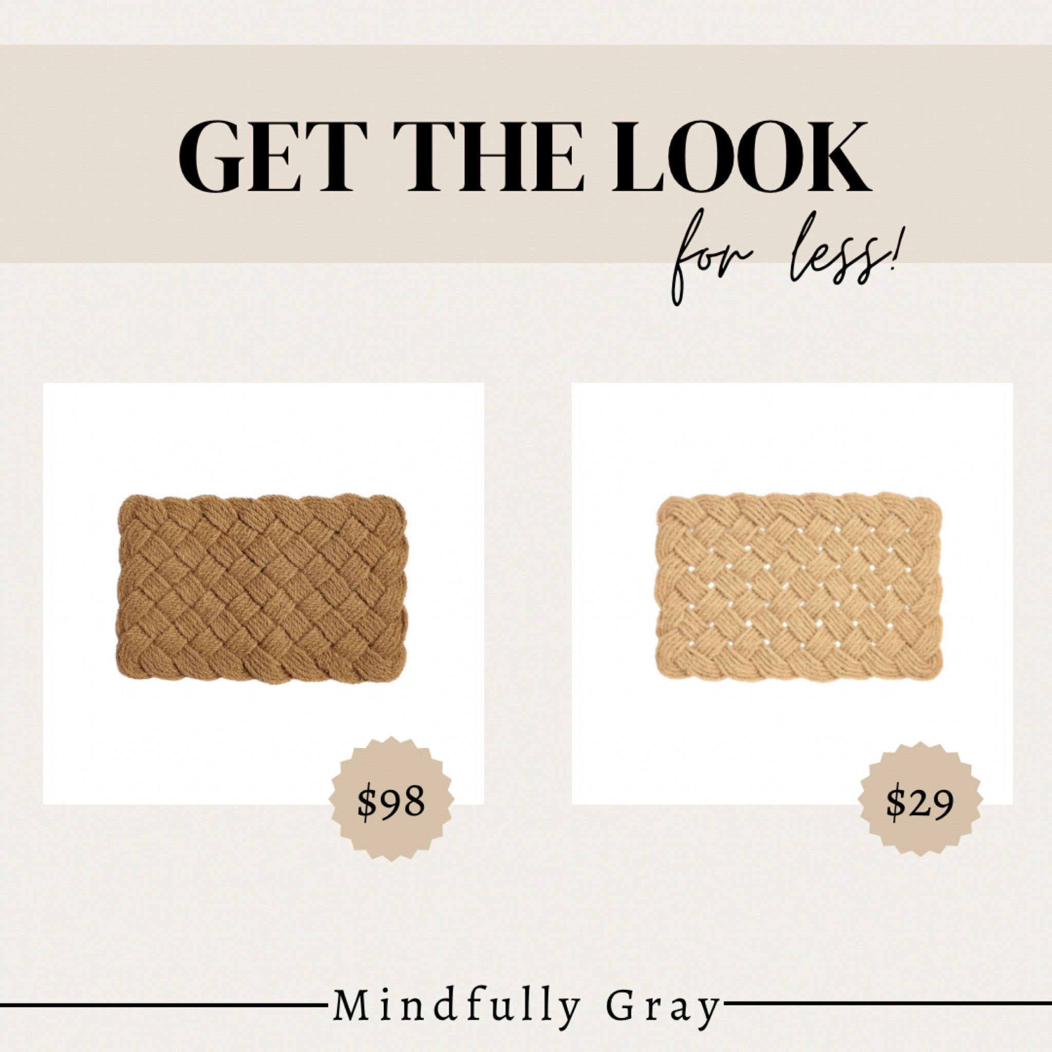 Get the look for less! Woven jute rug, doormat 

#LTKhome