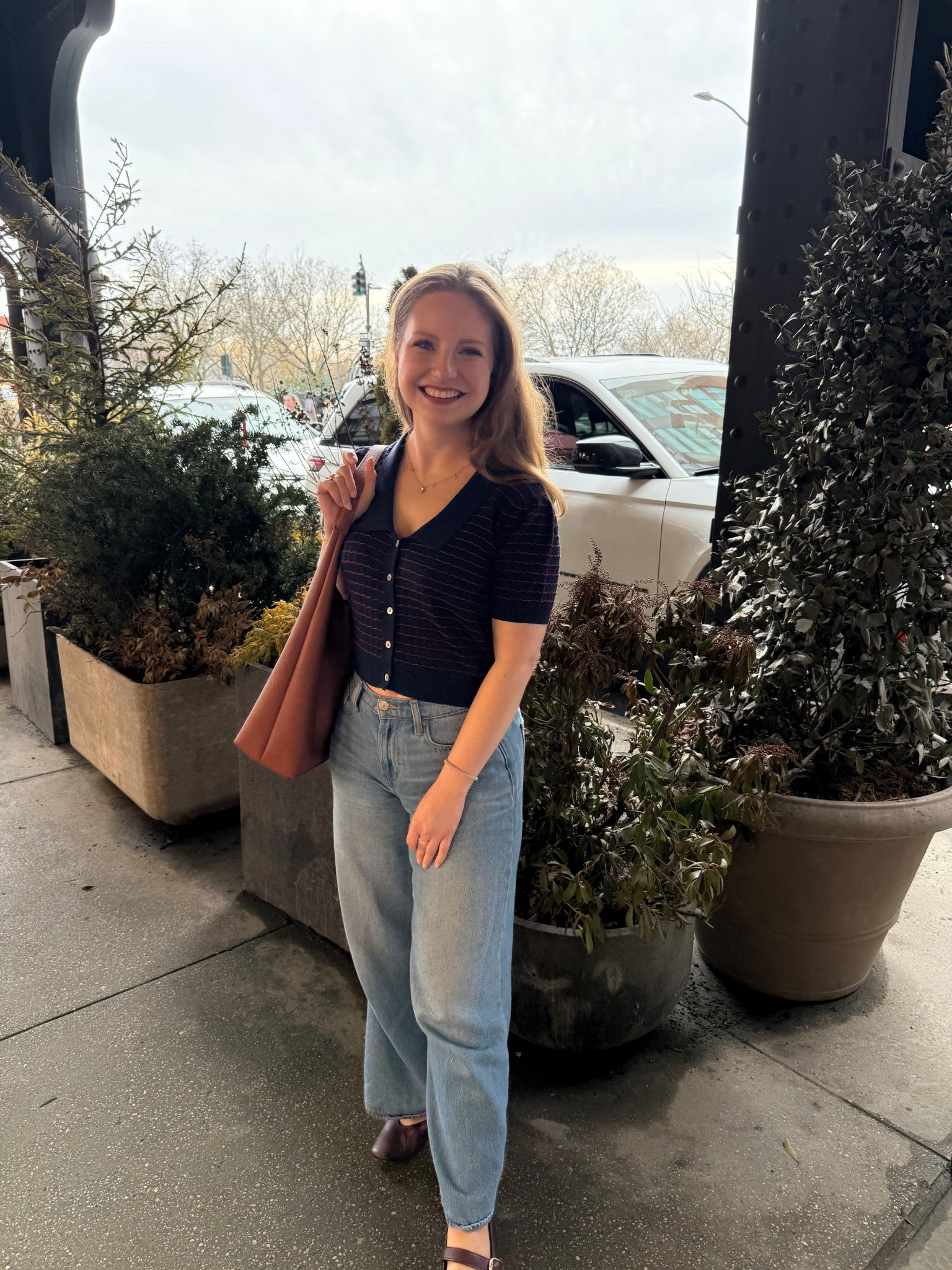 I can’t link this Zara top, but linking some similar! Jeans are ON High-Rise Baggy in 26 Petite. 

#LTKSeasonal #LTKootd