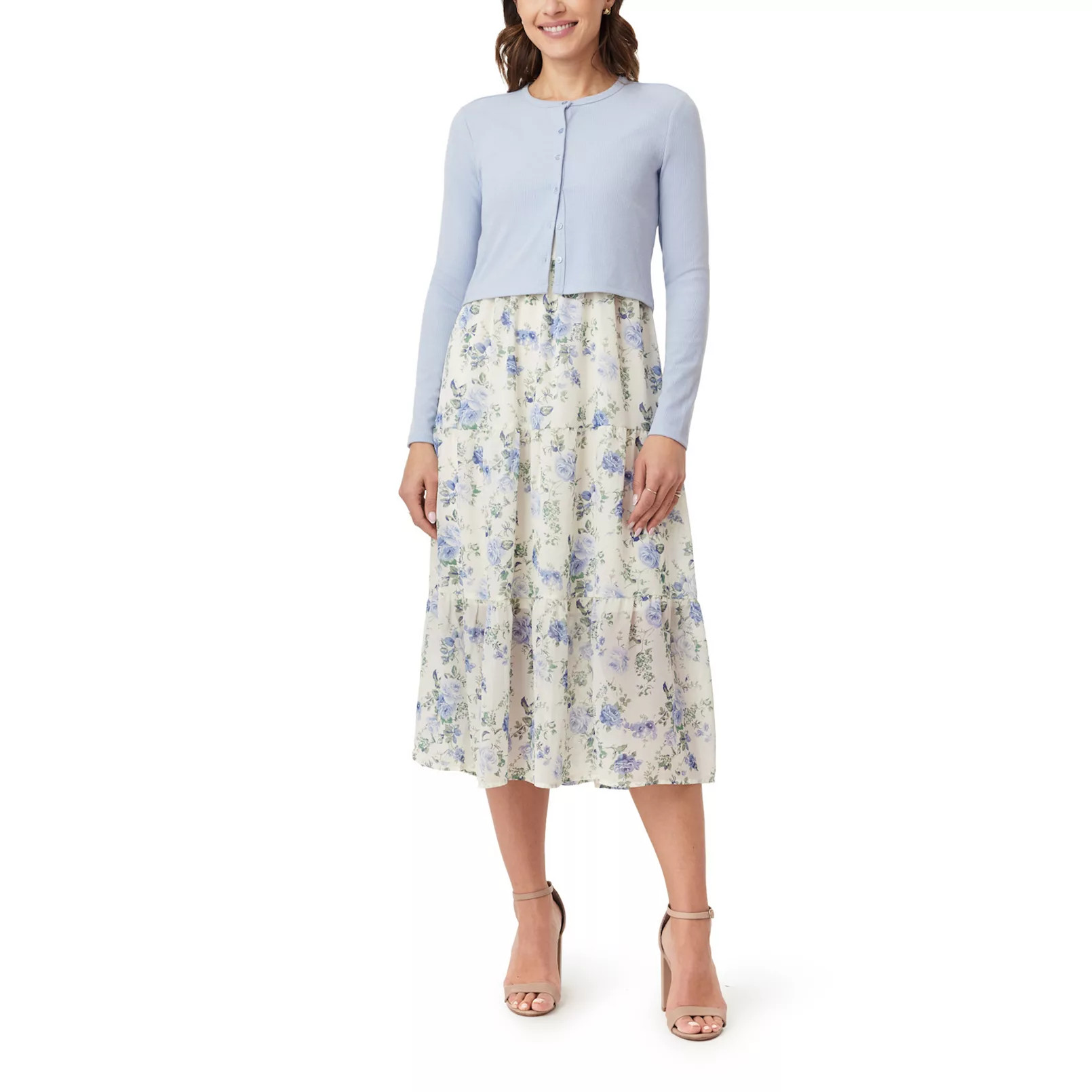 Juniors' WallFlower Tiered Maxi Dress & Cardigan Set | Kohl's