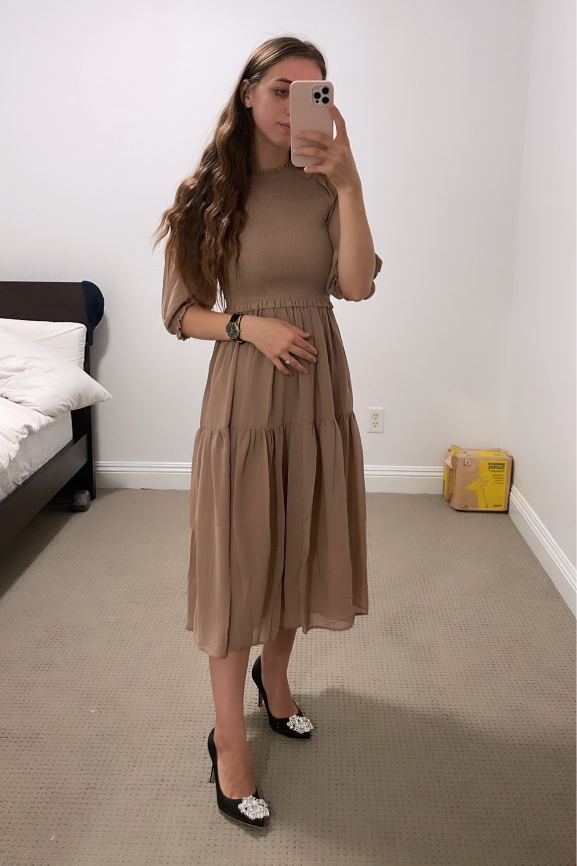 Beautiful modest dressy dress perfect for any occasion. 
On sale for $20!!! 
These shoes are a must have for your closet🙌🏼🥰

#LTKfit #LTKunder50 #LTKstyletip