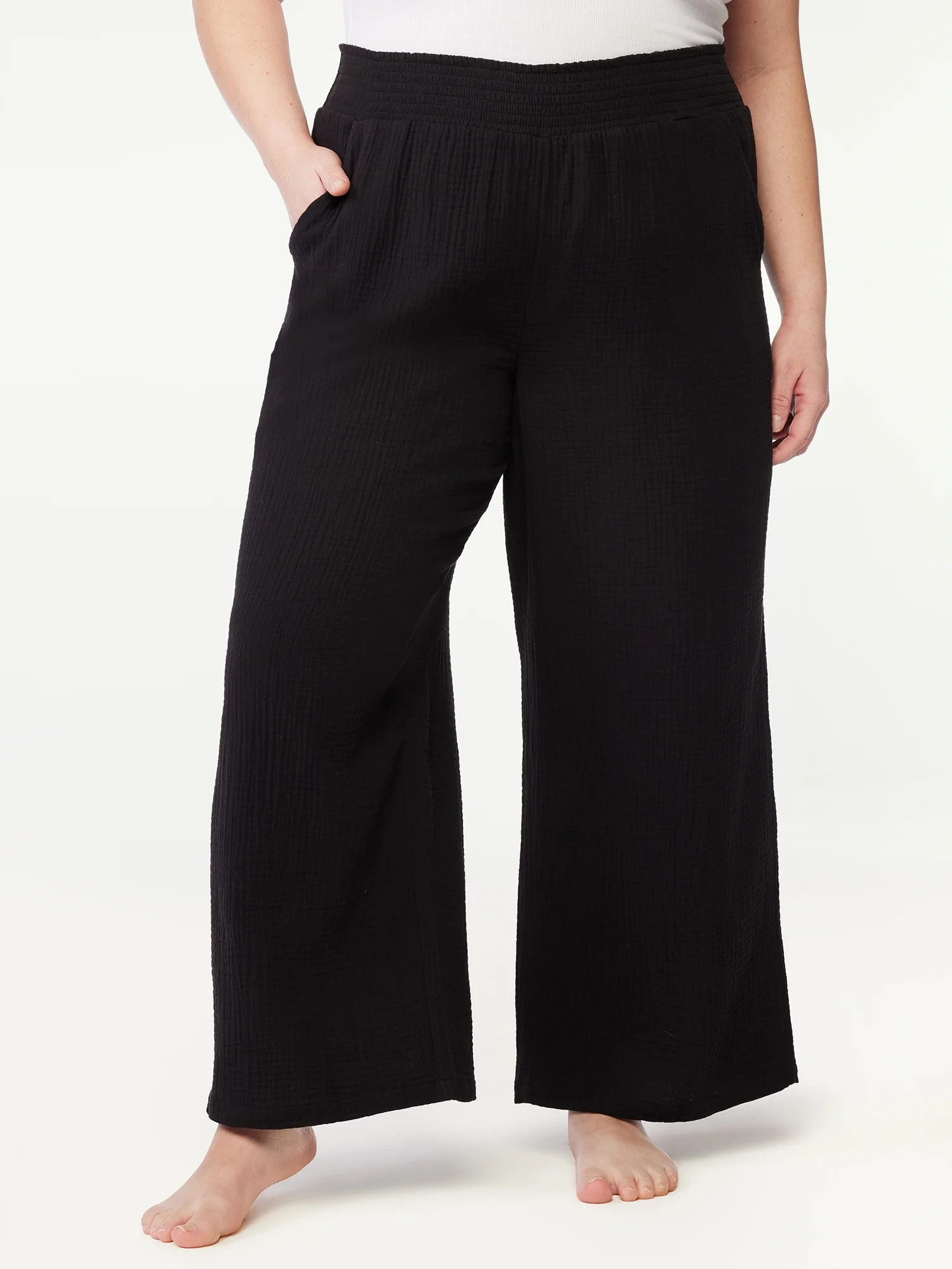 Joyspun Women's Gauze Sleep Pants, Sizes up to 3X | Walmart (US)
