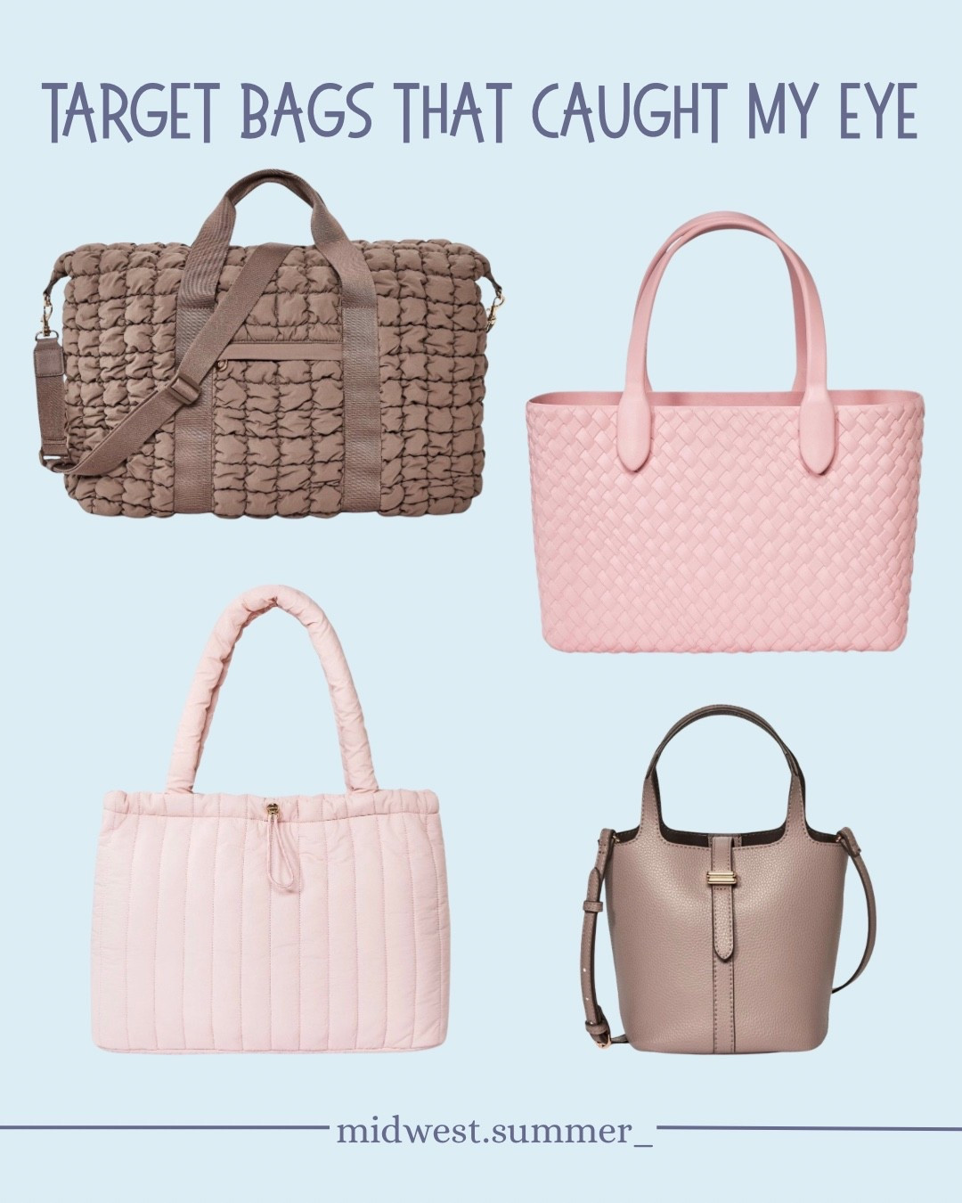 These are currently on sale for Targets circle deal days. Anyone else addicted to bags like me?! 😭

#LTKdayinmylife #LTKootd #LTKmomlife