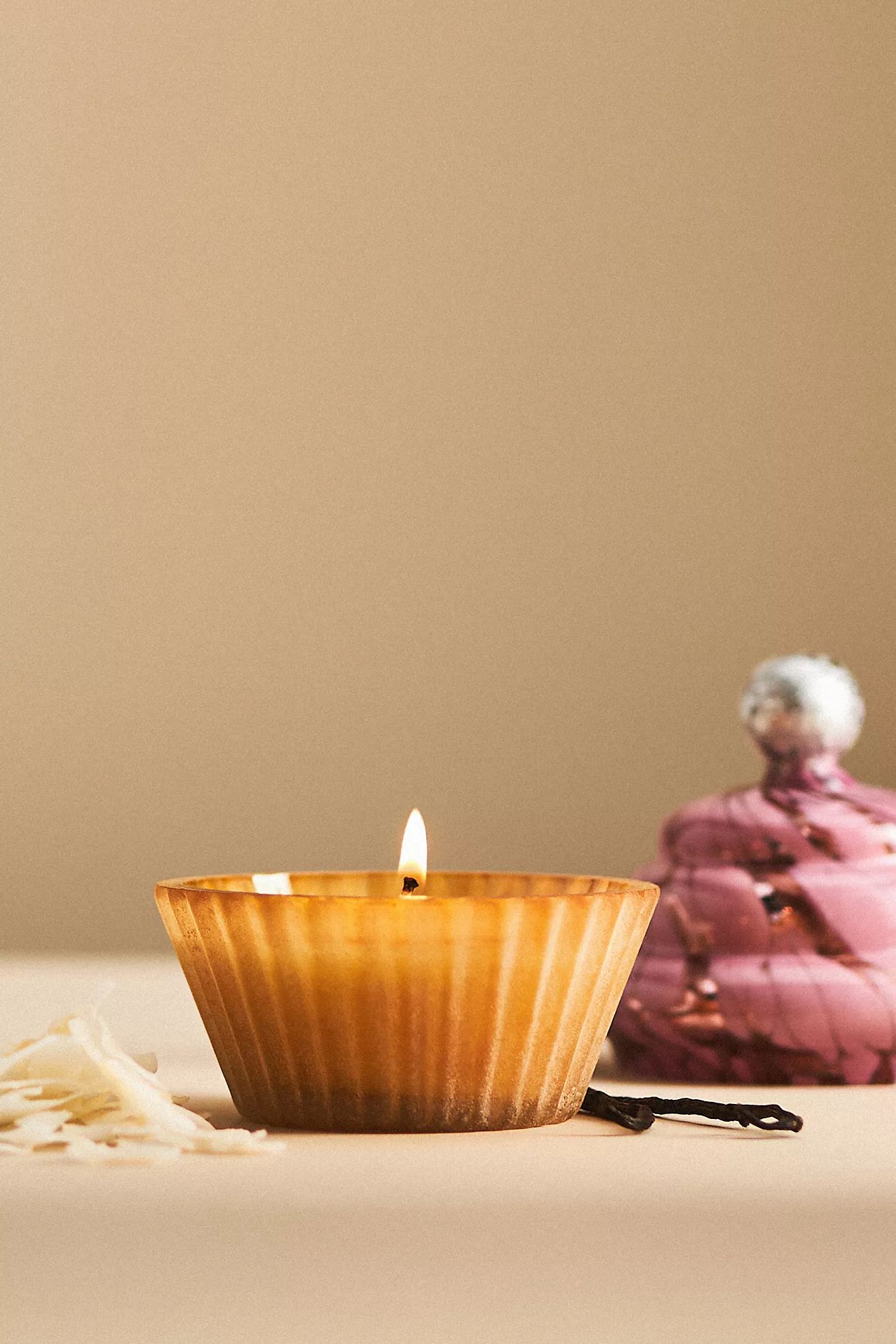 Cupcake Gourmand Toasted Macaroon Glass Candle | Anthropologie (US)