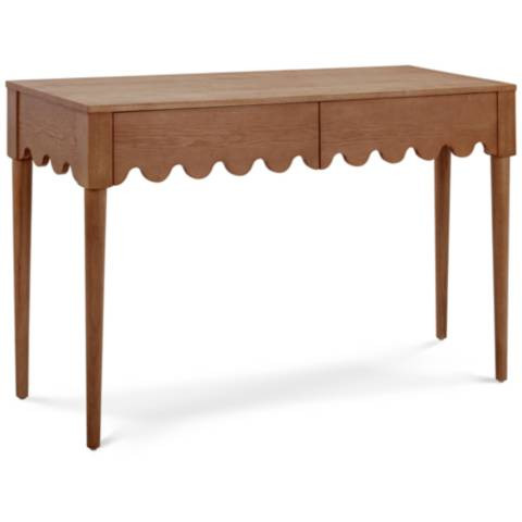 Oodle Walnut 2-Drawer Desk - #7665Y | Lamps Plus | Lamps Plus