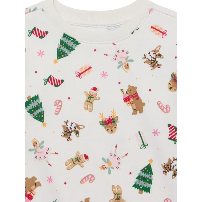 Christmas Toddler Girls’ Sweatshirt with Long Sleeves from Holiday Time, Sizes 12M-5T | Walmart (US)