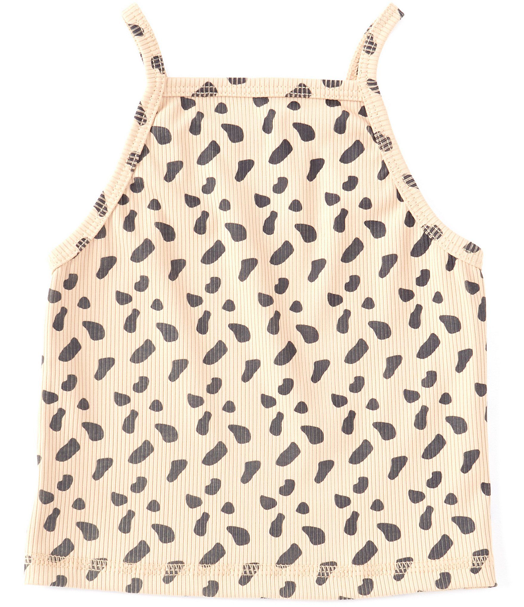 Girls Little Girls 2T-6X Active Ribbed Animal Spotted High Neck Tank | Dillard's