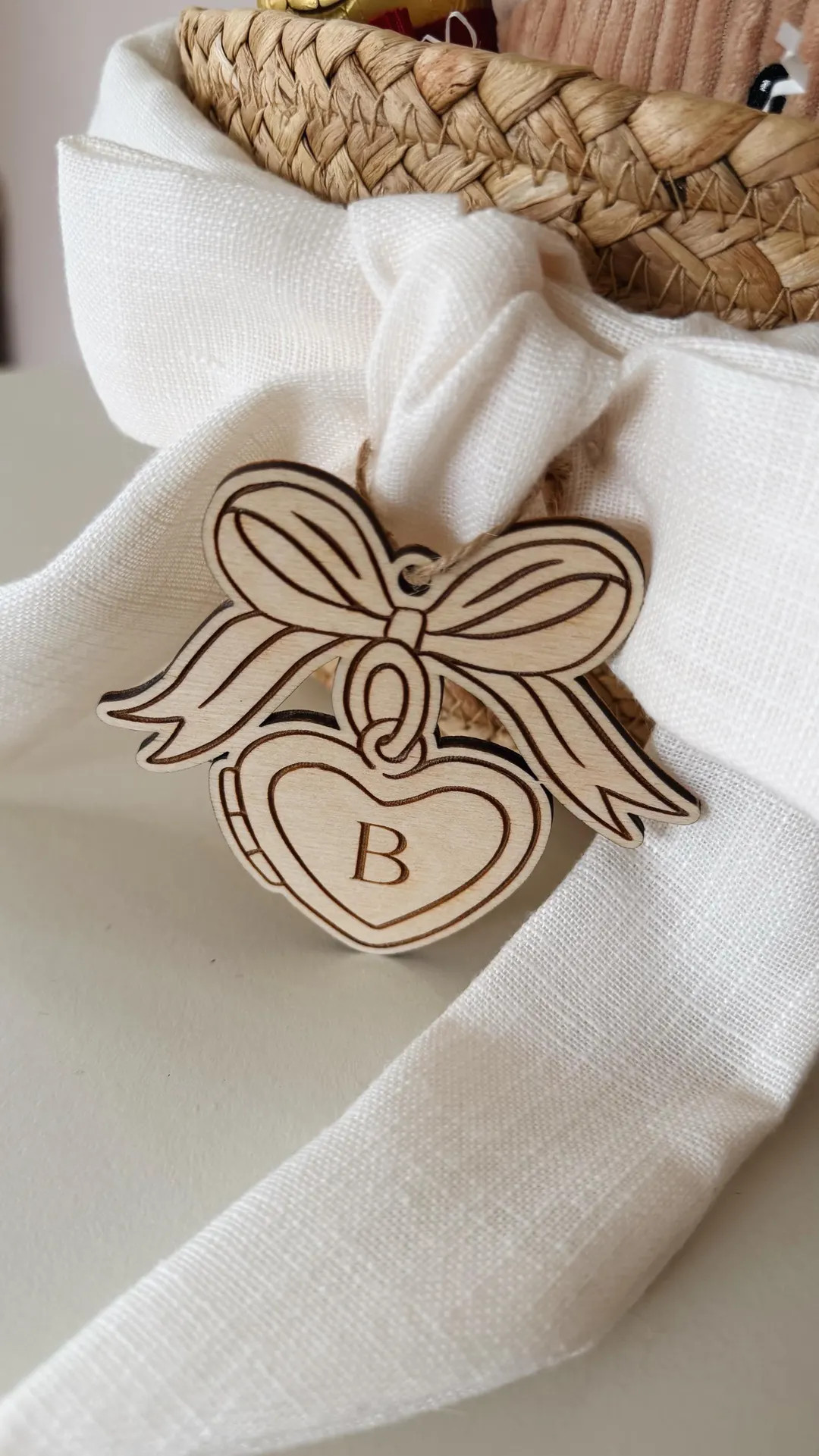 Personalized Wooden Initial Locket Gift Tag, My Valentine, Gift for Him, Gift for Her, Basket Mar... | Etsy (US)