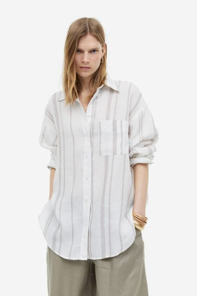 Oversized linen shirt | H&M (UK, MY, IN, SG, PH, TW, HK)