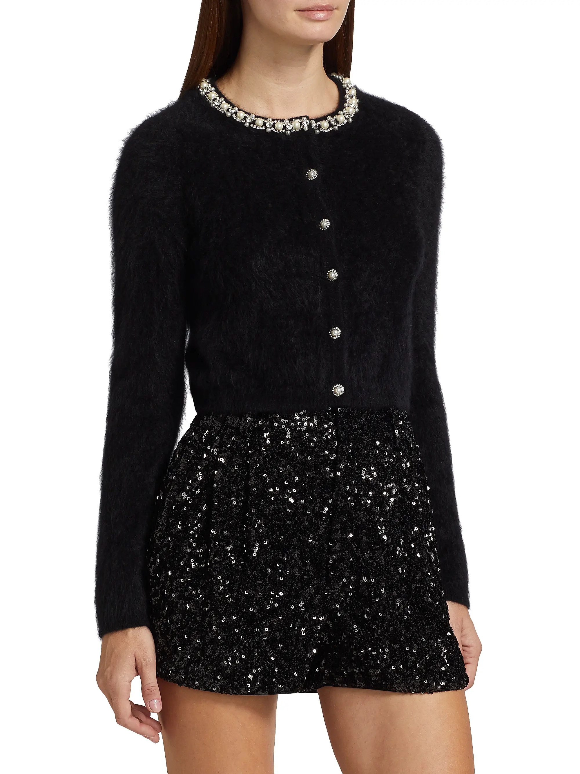 Greyson Embellished Cashmere Crop Cardigan | Saks Fifth Avenue