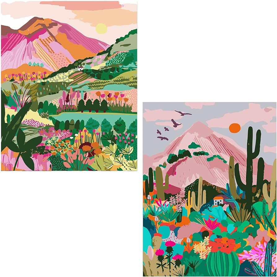 Jethami 2 Pack National Park Paint by Numbers Kit for Adults Canvas Easy, DIY Oil Landscape Wande... | Amazon (US)