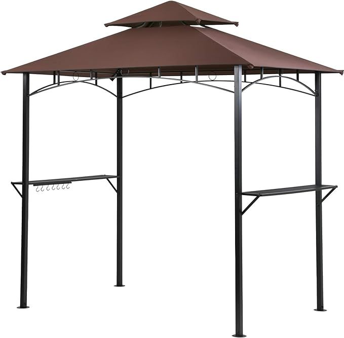 Grill Gazebo 8'x 5' Barbecue Canopy BBQ Gazebo Canopy Tent w/Air Vent Double Tiered Outdoor | Amazon (US)