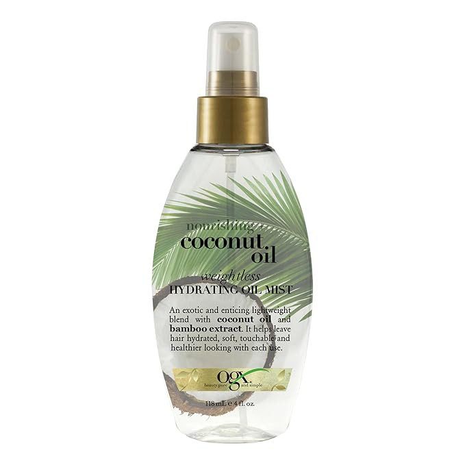 OGX Nourishing + Coconut Oil Weightless Hydrating Oil Hair Mist, Lightweight Leave-In Hair Treatm... | Amazon (US)