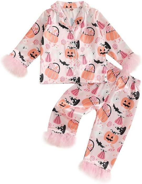 Multitrust Baby Girls Silk Pajamas Set Daisy Floral Girl Button Down Long Sleeve Shirts and Pants... | Amazon (US)