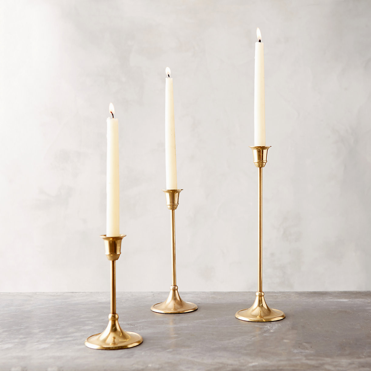 Antiqued Brass Candlestick, Tall | Terrain
