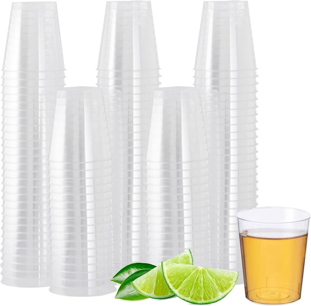 MATANA 250 Crystal Clear Plastic Shot Glasses 2oz Plastic Cups, Plastic Mini Shot Glasses, Clear ... | Amazon (US)