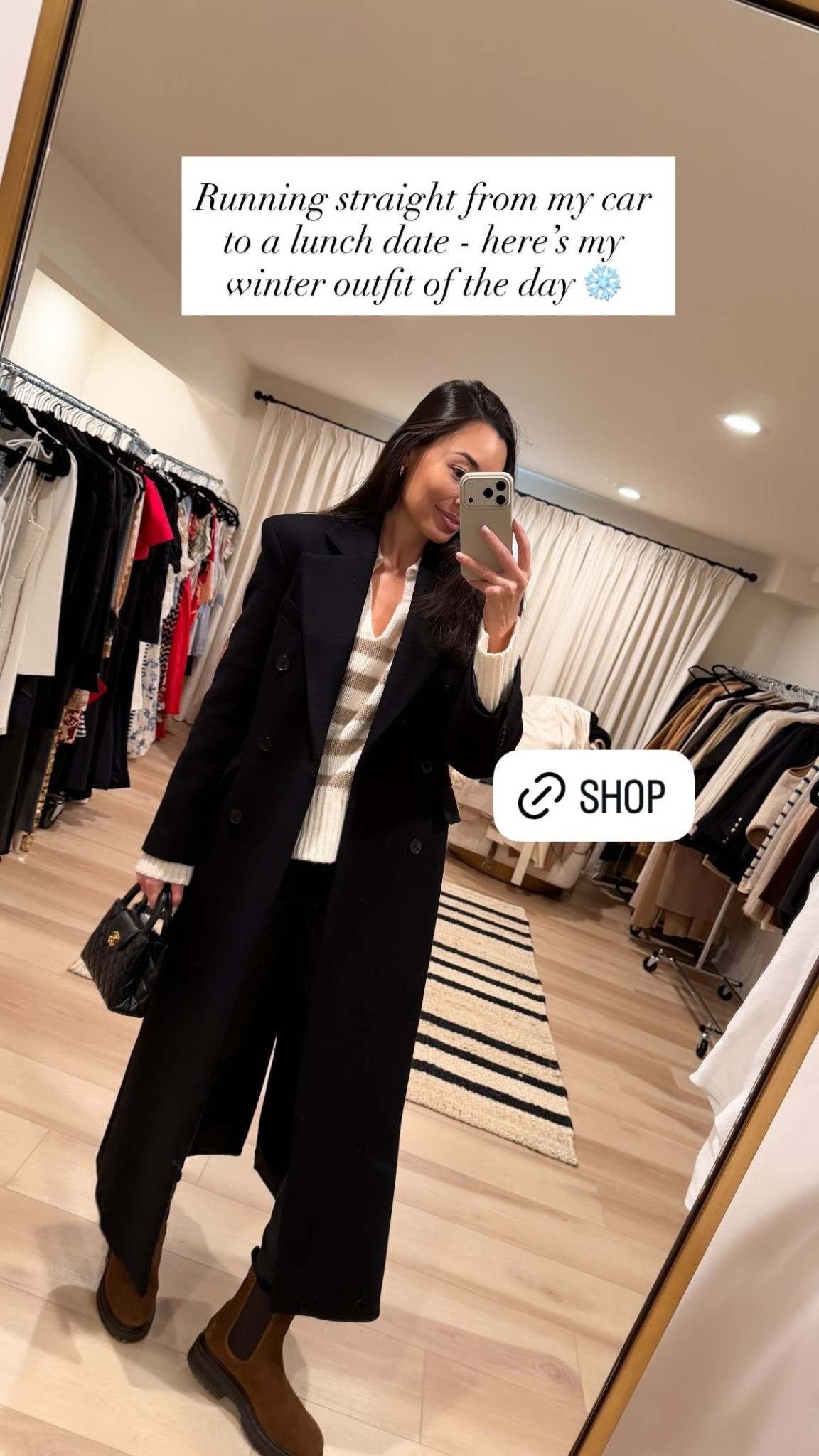 Running straight from my car to a lunch date - here’s my winter outfit of the day ❄️