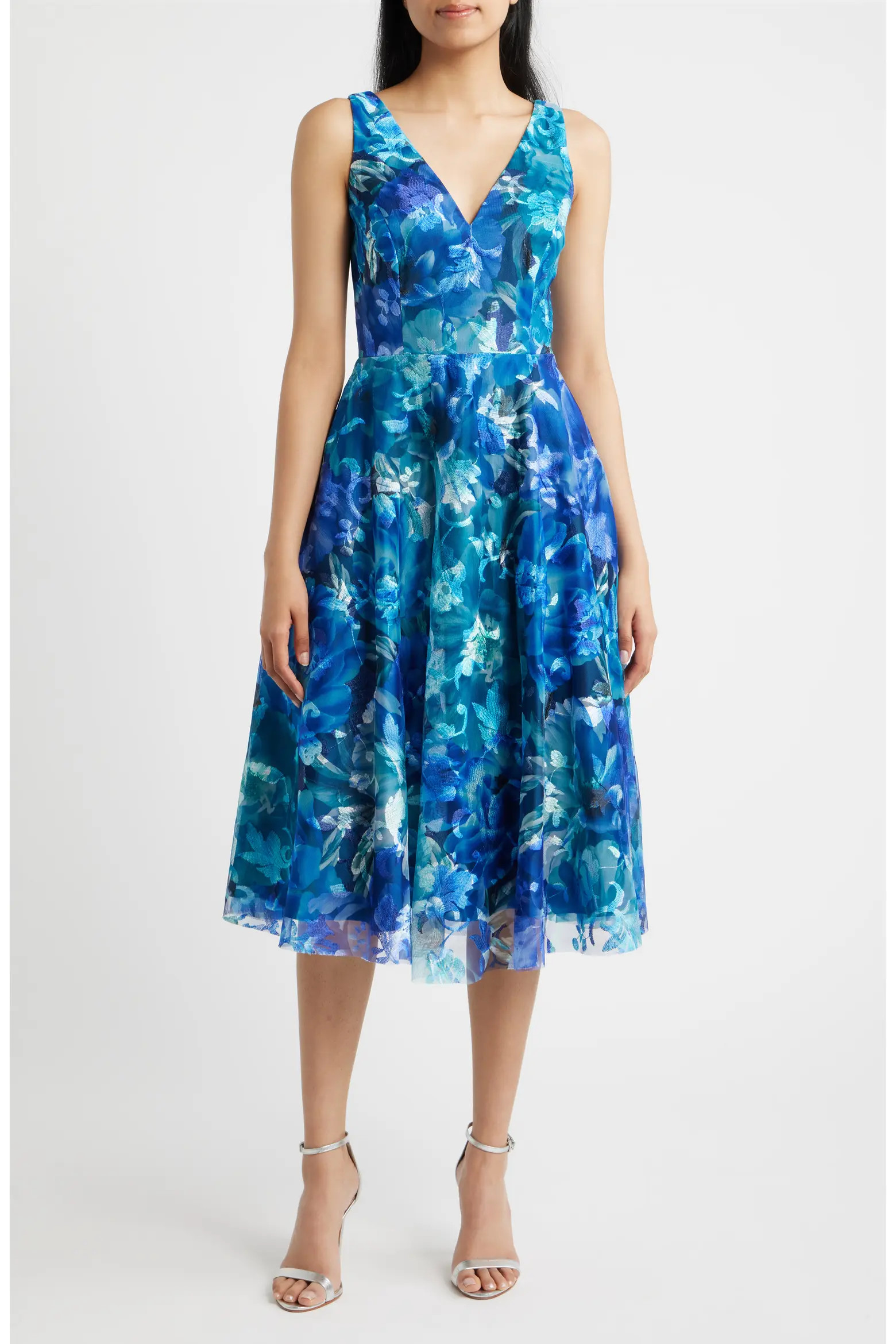 Embroidered Sleeveless Fit & Flare Cocktail Dress (Women) | Nordstrom | Nordstrom