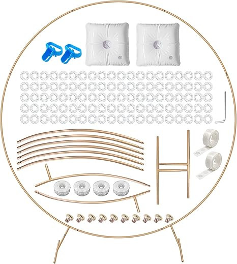 AXHJ Metal Round Balloon Arch Kit,7.2ft(2.2m) Large Size Golden Circle Arch Frame Backdrop Stand ... | Amazon (US)