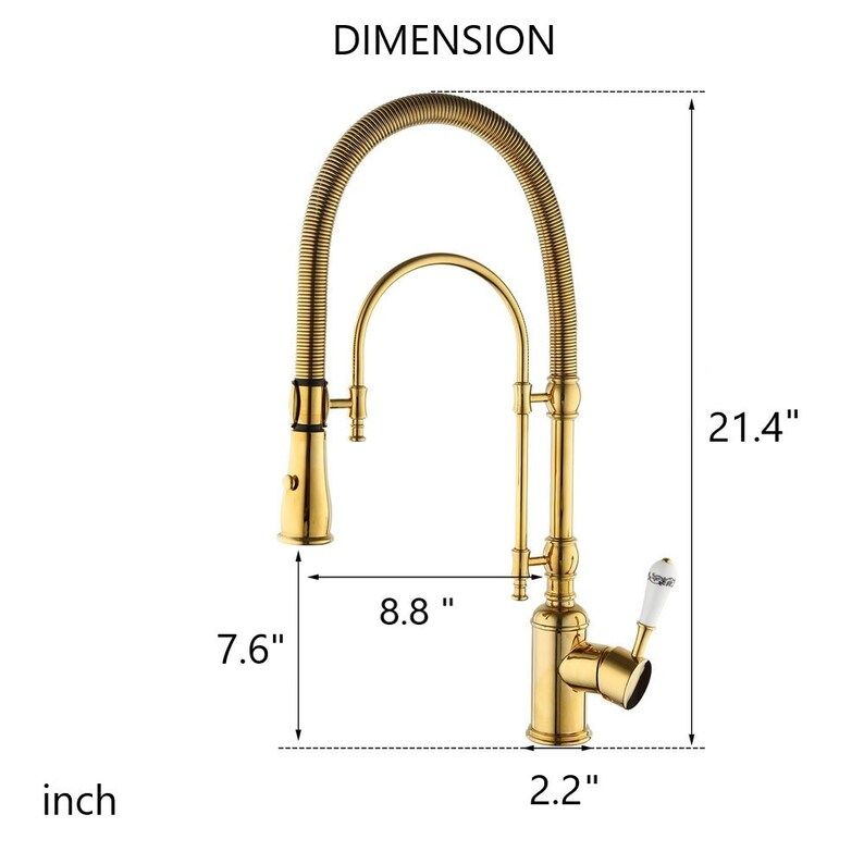 Kitchen Gold Tap  Brass Pull Down 2 Ways Spring Spray Faucet - Etsy | Etsy (US)