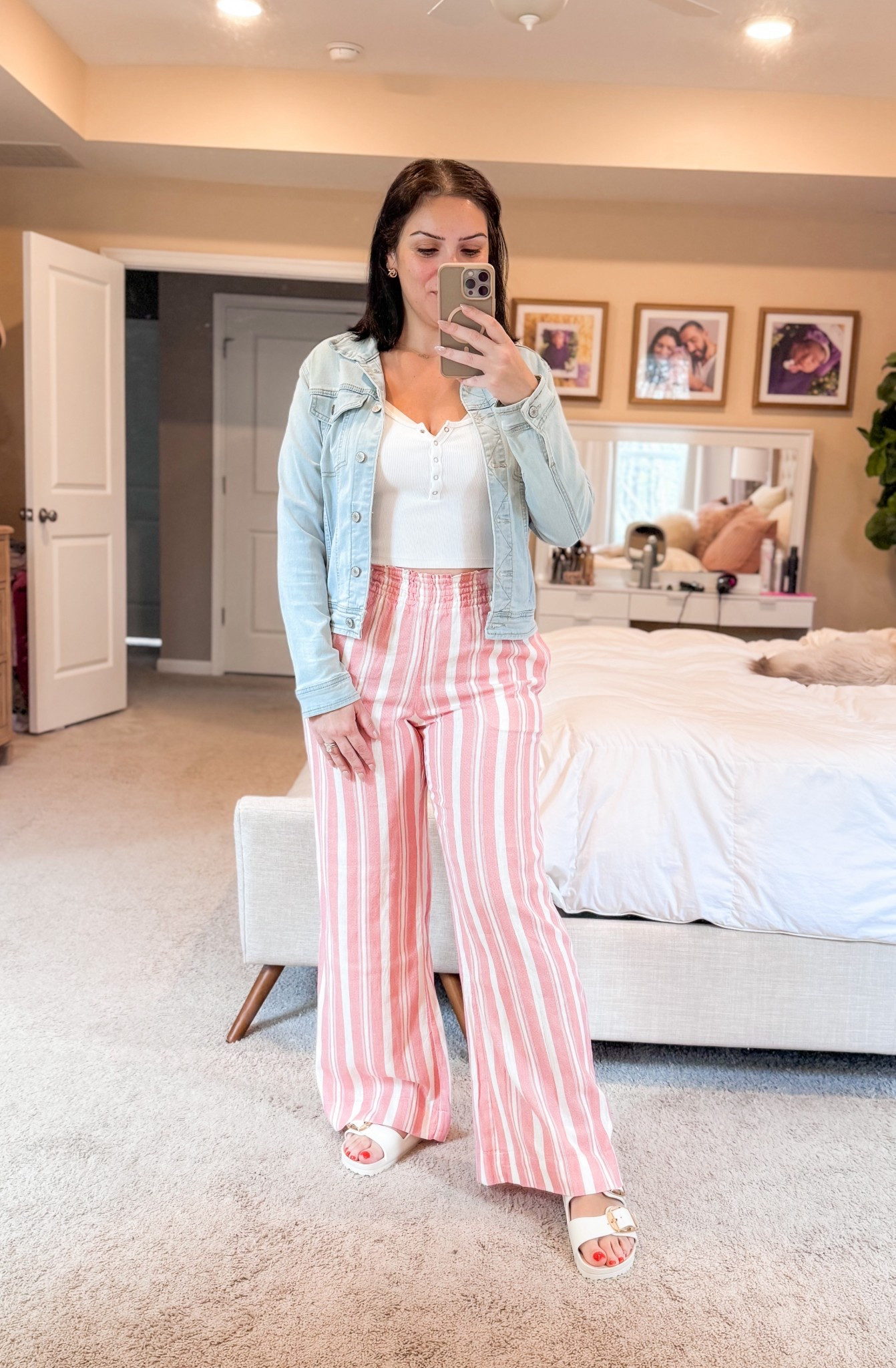 These pants are so fun and perfect for spring! 🌼 wearing a size small. 

Target style, target fashion, target fashion finds, spring break, resort outfit, resort wear, sandals, white sandals, sandals 2026, white linen pants outfit, linen pants, white linen pants, Target finds, postpartum, mom outfit, postpartum outfits, resort vacation outfits, resort looks, spring fashion, spring 2026, spring outfit, spring outfits, linen pants, jean jacket, Amazon jean jacket, white sandals, 


#LTKootd #LTKSeasonal