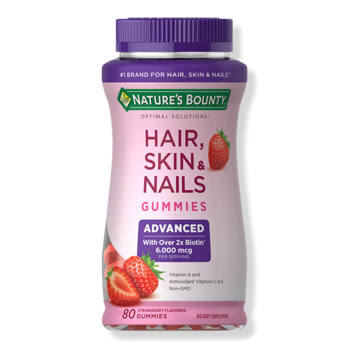Strawberry Advanced Hair, Skin & Nails Gummy Vitamins with 2x Biotin | Ulta