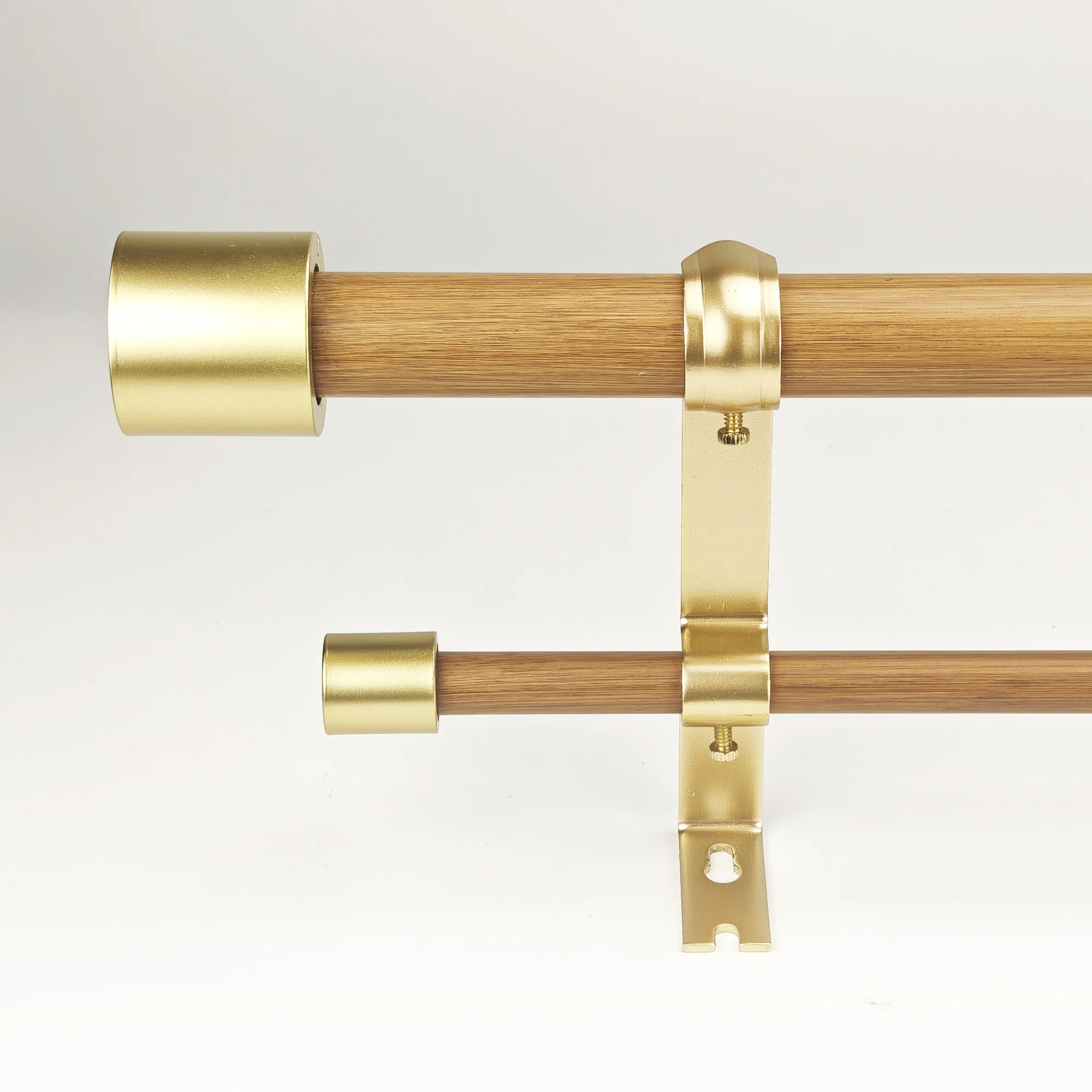 Adjustable 1-1/8 Dia Double  Window Treatment  Curtain Rods Set | Wayfair North America