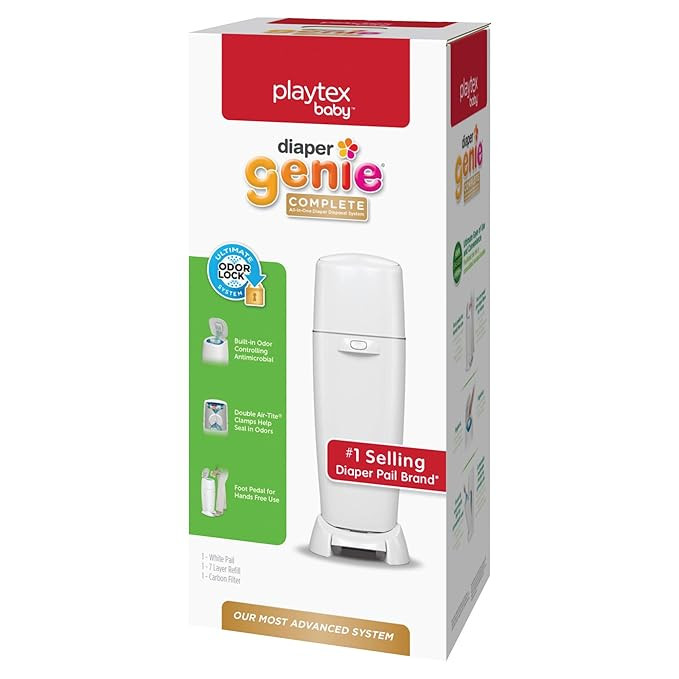 Playtex Diaper Genie Complete Pail with Built-In Odor Controlling Antimicrobial, Includes Pail & ... | Amazon (US)