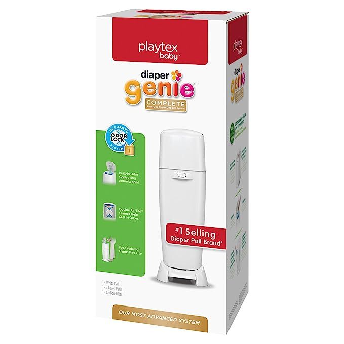 Playtex Diaper Genie Complete Pail with Built-In Odor Controlling Antimicrobial, Includes Pail & ... | Amazon (US)