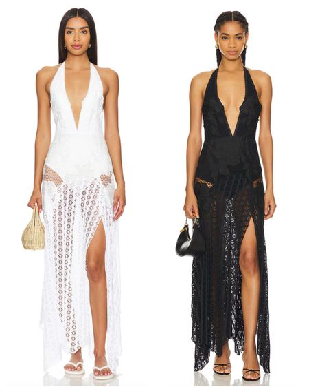 Back or white Celeste backless crochet beach vacation summer dress. Model wears size 0 

#LTKSwim #LTKParties #LTKTravel
