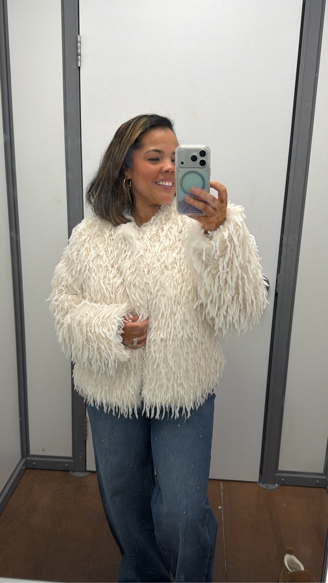 Got my hands on this Walmart fringe coat and it is too cute for winter! I’m wearing a size medium .

#LTKHoliday #LTKPetite #LTKMidsize