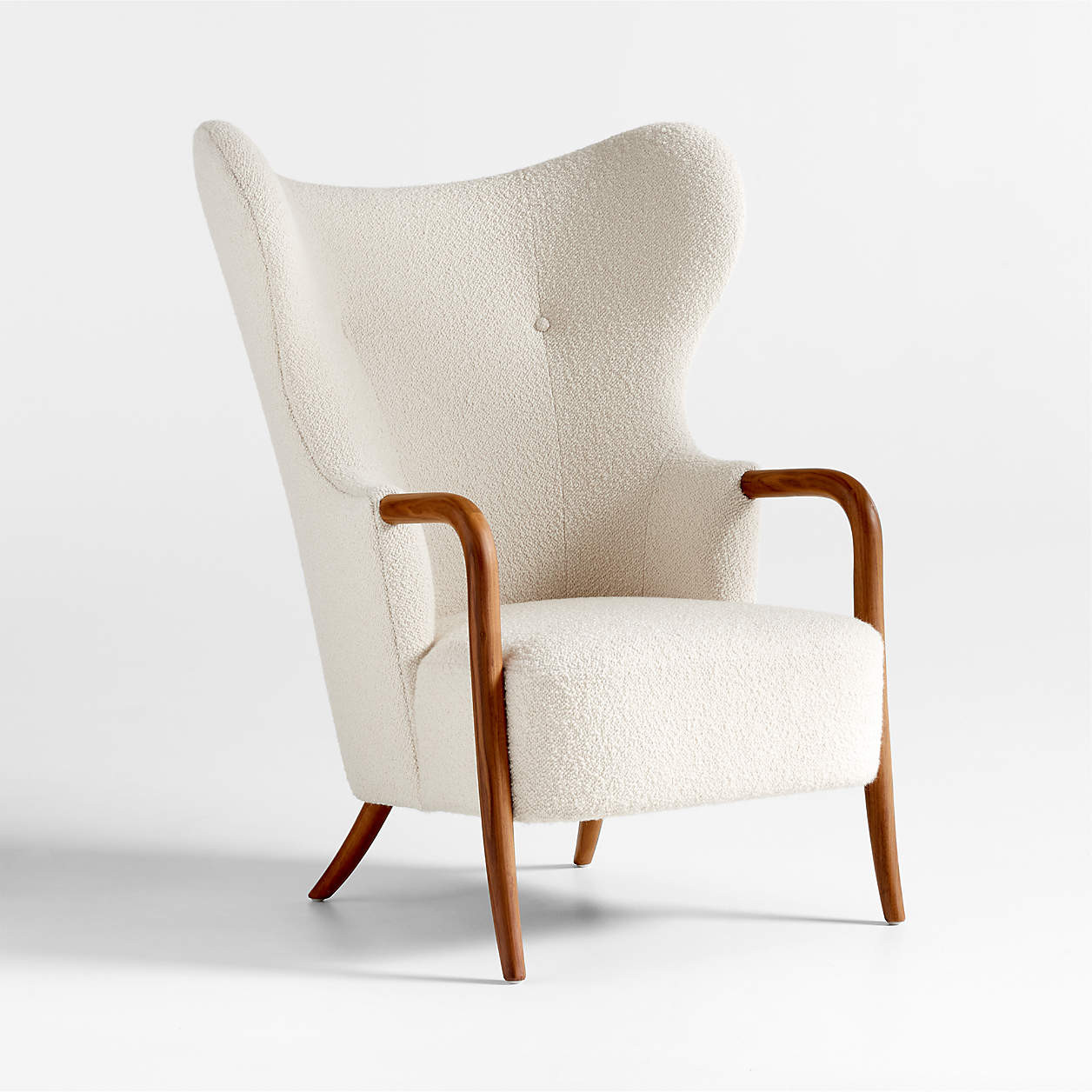 Laso White Boucle Accent Chair + Reviews | Crate & Barrel | Crate & Barrel