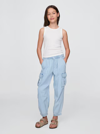 Kids Denim Cargo Parachute Pants | Gap (US)