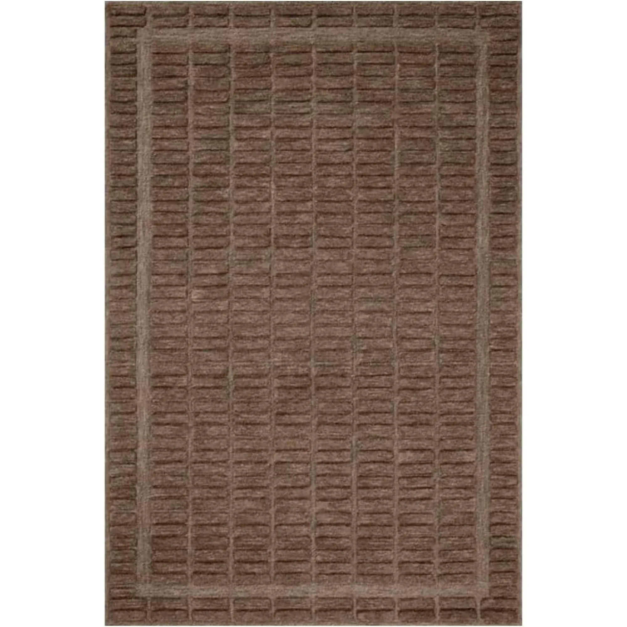 ALEF HOME Hand Tufted Brown Geometric Area Rug, 8x10, Non-Slip, Durable | Walmart (US)