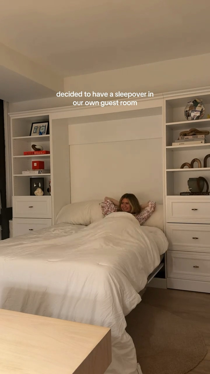 they say you should sleep in your guest room at least once to test it out and see what works, what doesn’t!! so we’re having a sleepover in our guest room tonight!!!! 🌙🧸🌃