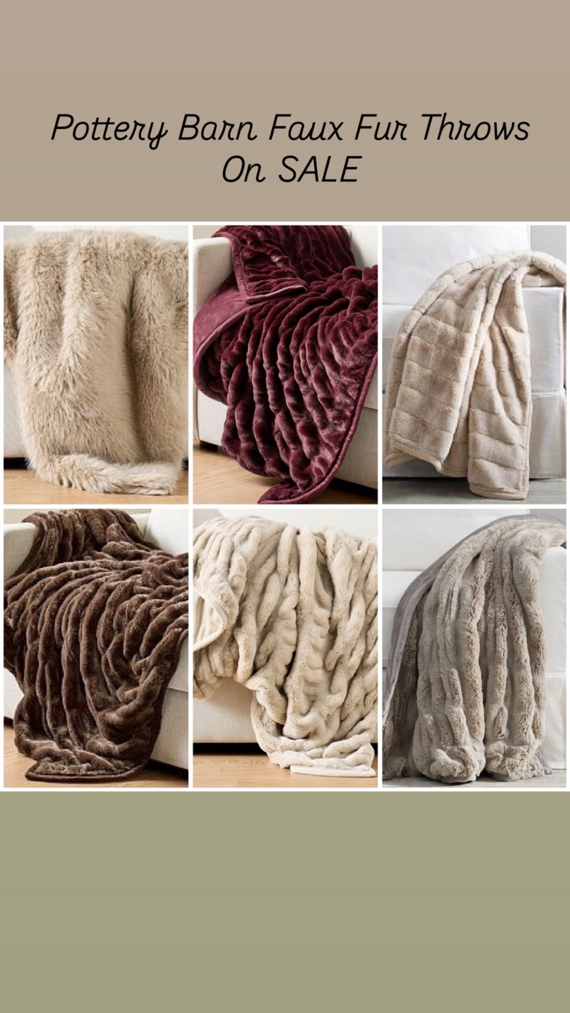 Faux fur throws from Pottery Barn ON MAJOR SALE! 

#LTKFindsUnder100 #LTKSaleAlert #LTKGiftGuide