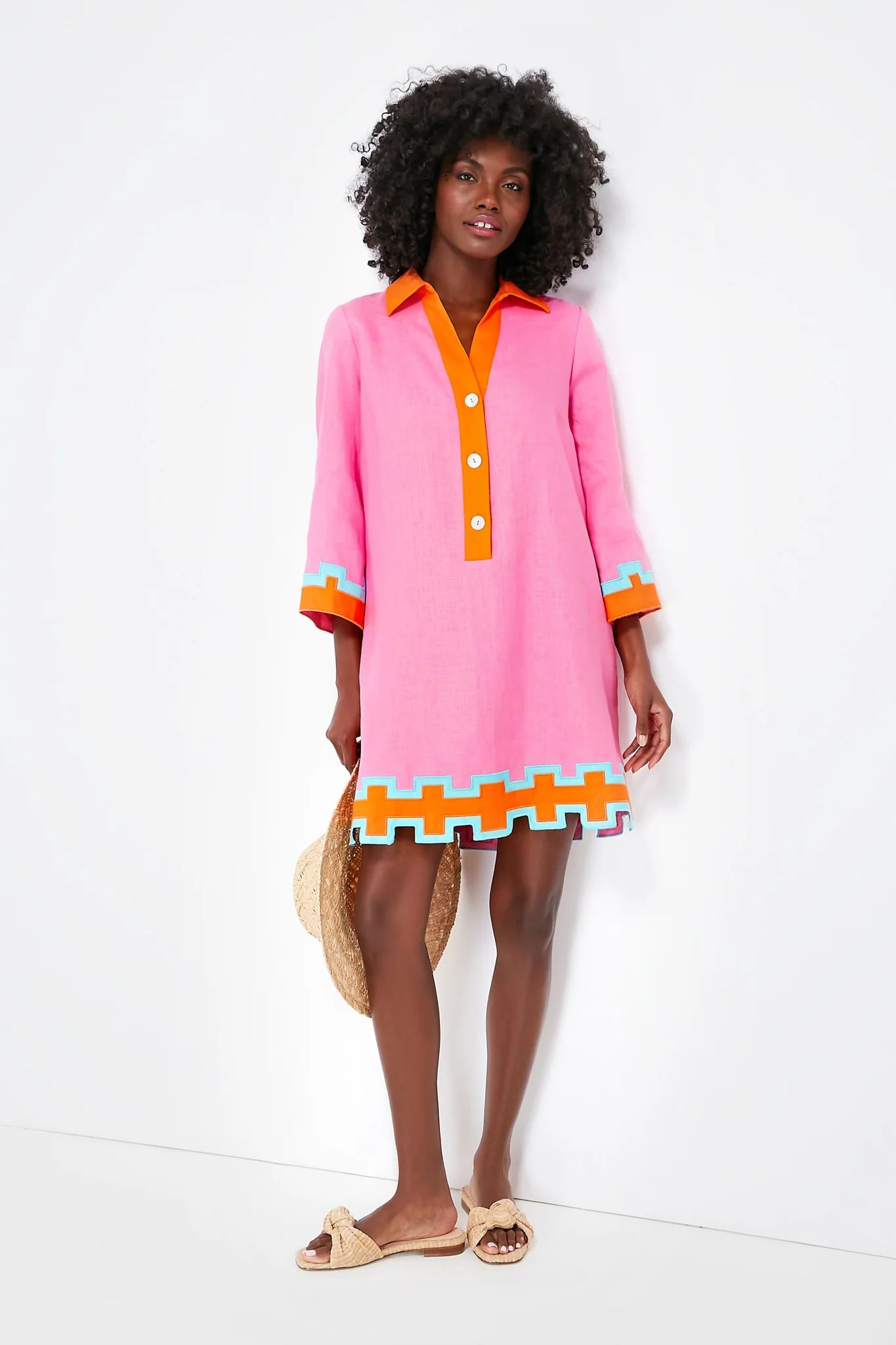 Peony Pink and Tangerine Collier Dress | Tuckernuck (US)