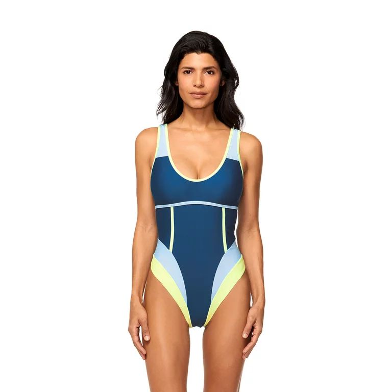 Reebok Women's Colorblocked One Piece Swimsuit, UPF 50+, Sizes XS-XXL | Walmart (US)