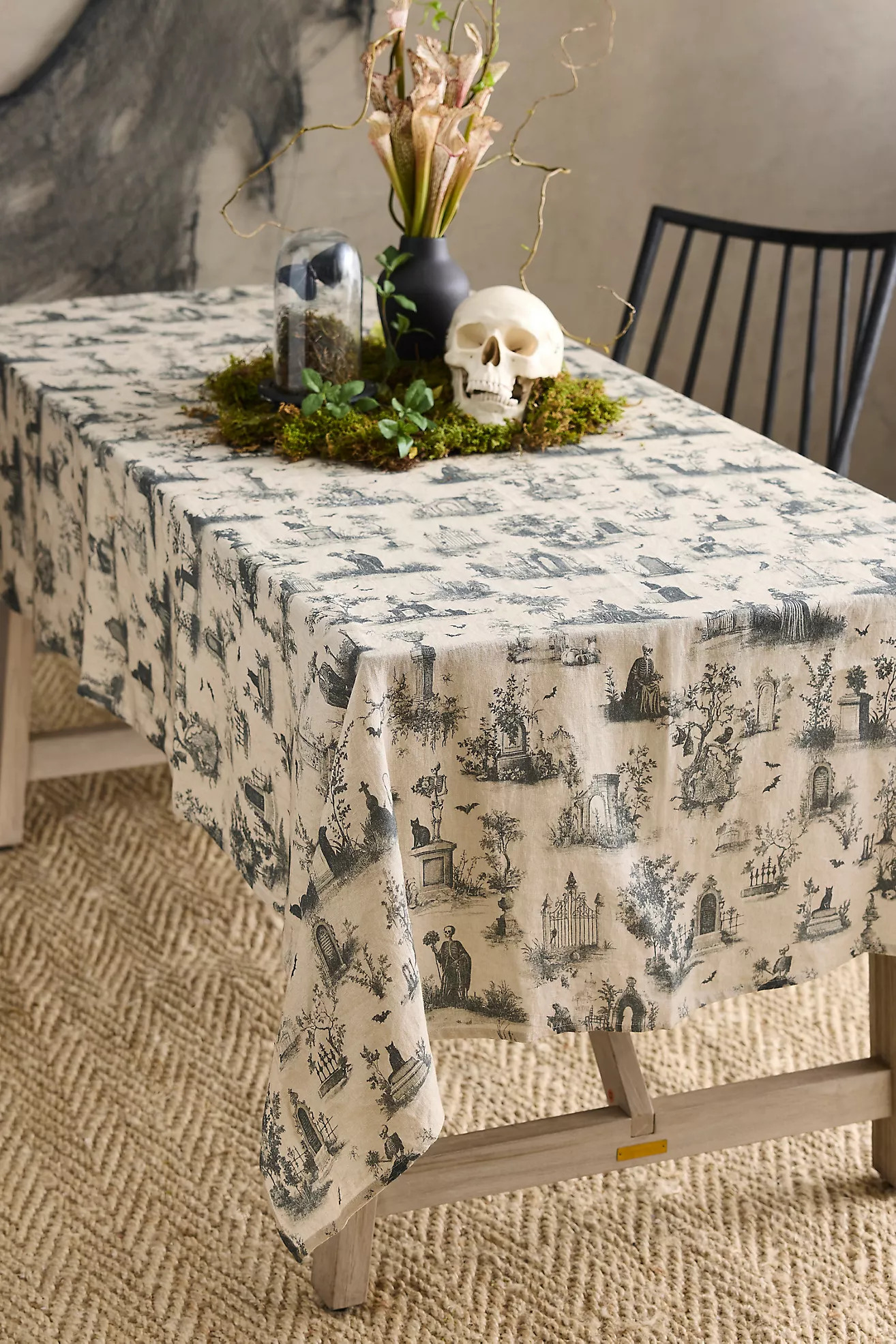Halloween Toile Linen Tablecloth | Anthropologie (US)