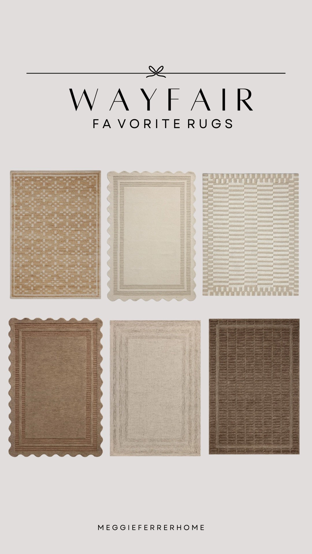 Rounding up my favorite neutral rugs that are modern, timeless, and perfect for creating an elevated space! These picks add warmth, texture, and style without overpowering a room and that’s part they can all be found @wayfair! 🤎

#wayfair #wayfairpartner 

#LTKStyleTip #LTKHome #LTKSpringSale