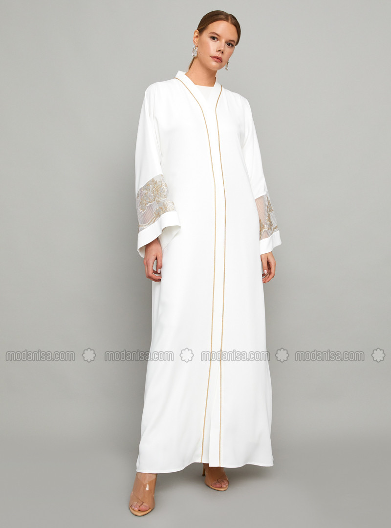 White - Unlined - Abaya | Modanisa (US)