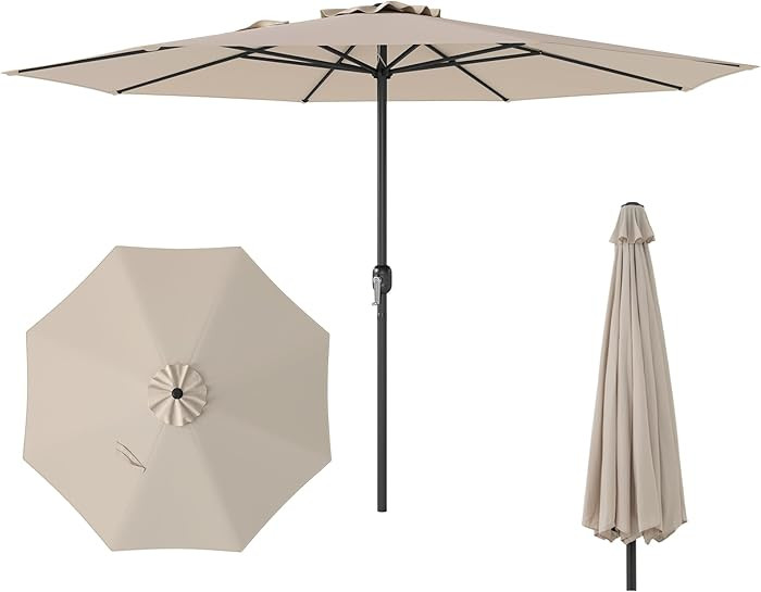 Tangkula 12 FT Patio Umbrella, Outdoor Market Umbrella with Crank Handle, 8 Sturdy Ribs, Double-T... | Amazon (CA)