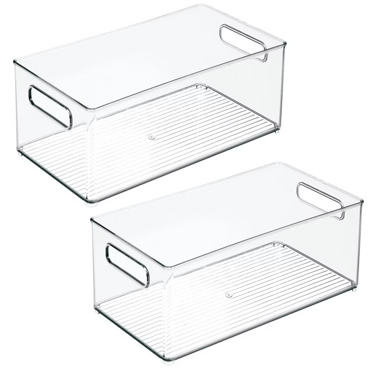 mDesign Small Plastic Kitchen Storage Container Bin with Handles, 2 Pack | Target