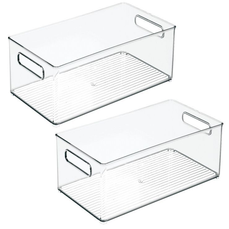 mDesign Small Plastic Kitchen Storage Container Bin with Handles, 2 Pack | Target