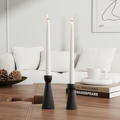 Taper Candle Holders for Candlesticks Ceramic Candle Stick Candle Holder- Set of 2 Decorative Can... | Amazon (US)