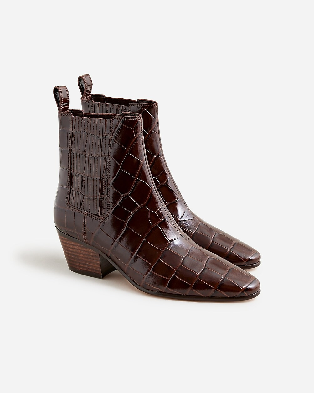 Piper ankle boots in Italian croc-embossed leather | J. Crew US