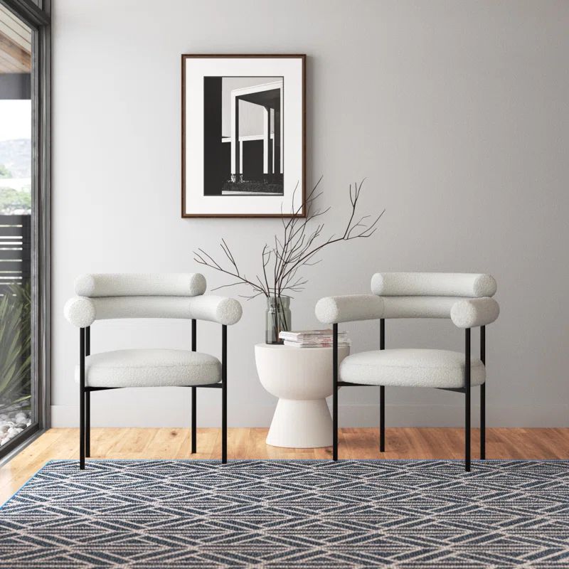 Boucle Upholstered Arm Chair (Set of 2) | Wayfair North America