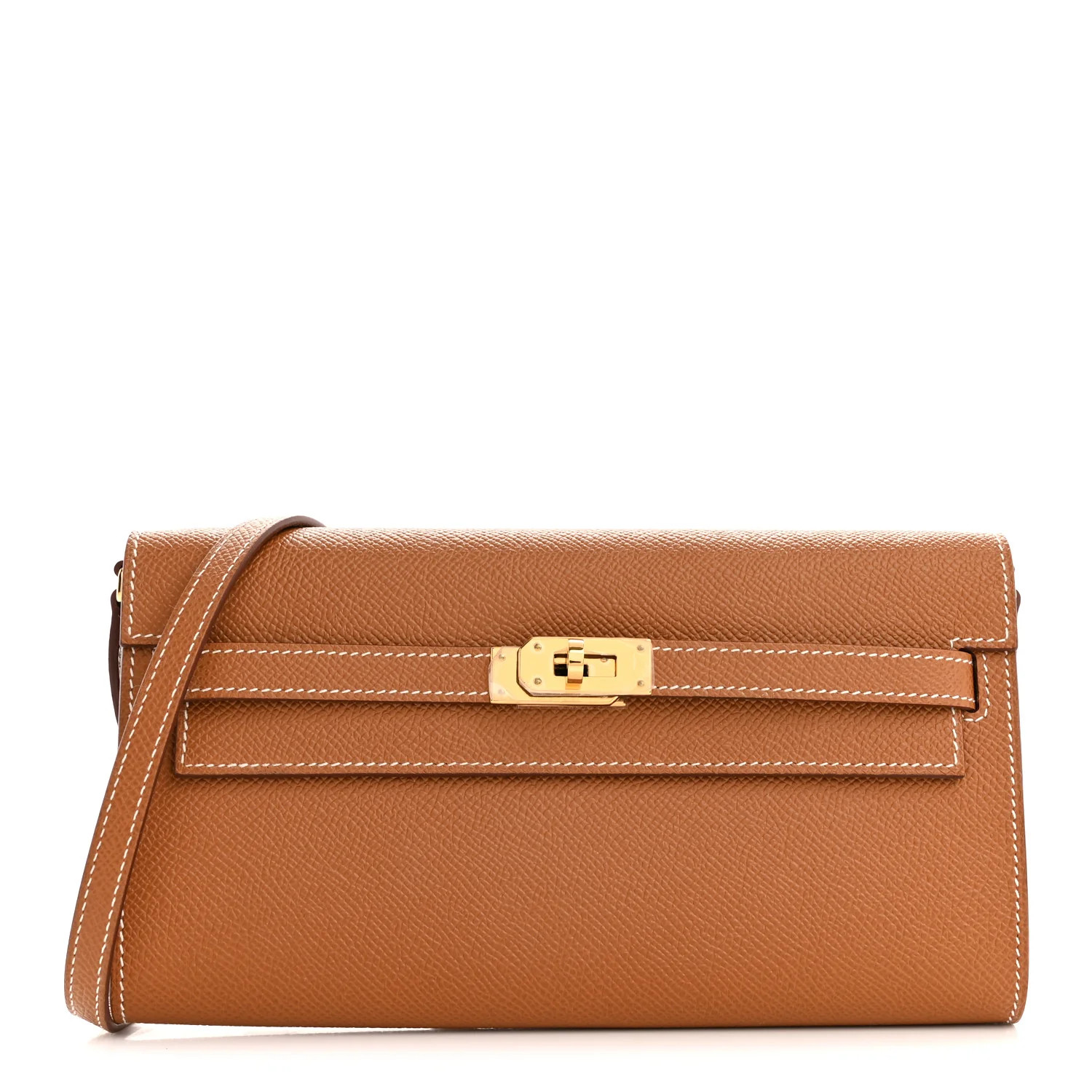 Epsom Kelly Wallet To Go Gold | FASHIONPHILE (US)
